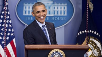 Barack Obama participe à une conférence de presse, le 16 décembre 2016, à Washington (Etats-Unis). (SAUL LOEB / AFP)