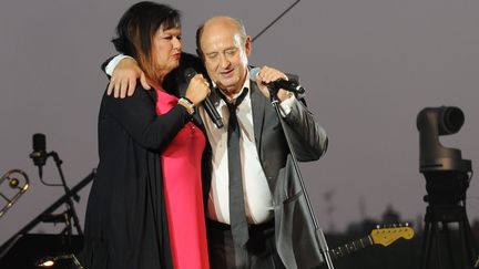 Maurane et Michel Jonasz lors du concert hommage à Claude Nougaro
 (PHOTOPQR/LA DEPECHE DU MIDI )