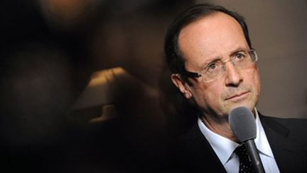 François Hollande, candidat à la primaire socialiste. (AFP PHOTO JEAN-PIERRE MULLER)