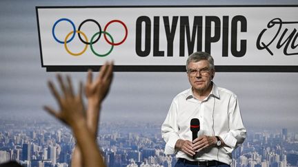 Le président du Comité international olympique, Thomas Bach, le 19 mai 2024 à Shanghai (Chine). (WANG ZHAO / AFP)