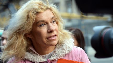 Frigide Barjot, porte-parole du collectif La Manif pour tous, &agrave; Paris, le 4 avril 2013.&nbsp; (MIGUEL MEDINA / AFP)