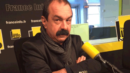 &nbsp; (Philippe Martinez, secrétaire général de la CGT, dans les studios de France Info © RADIO FRANCE/ Jean-François Achilli)