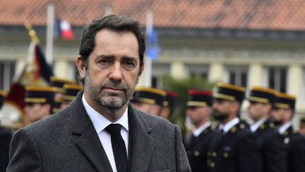 Le ministre de l'Intérieur, Christophe Castaner, lors du cinquantième anniversaire du Centre d'entraînement de la gendarmerie nationale, à Saint-Astier (Dordogne), le 15 mars 2019. (GEORGES GOBET / AFP)