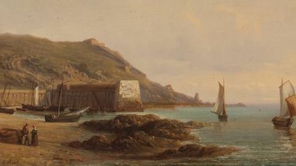 Louis Evrard Conrad de Kock : Vue de Jersey.  2e moitié du XIXesiècle - Musée Maritime de l’île Tatihou, Saint Vaast La Hougue -
 (Droits réservés)