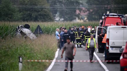 A 5-year-old girl died on September 16, 2023, when a plane from a military aerobatic patrol crashed near Turin.  (MARCO BERTORELLO / AFP)