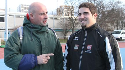 Raphaël Piolanti (à g.) et son élève Quentin Bigot en 2011 (JEAN-FRANÇOIS FREY / MAXPPP TEAMSHOOT)