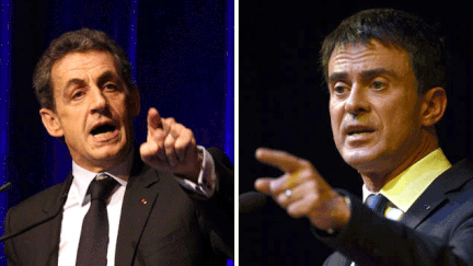 &nbsp; (Nicolas Sarkozy et Manuel Valls étaient en meeting jeudi soir © MAXPPP)