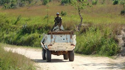 Un véhicule de la mission de maintien de la paix au Congo (Monusco), l'opération la plus importante de l'ONU dans le monde. (Thierry Vircoulon)