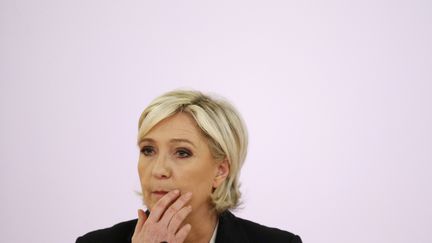 Marine Le Pen le 10 avril 2017 à Paris. (BENJAMIN CREMEL / AFP)