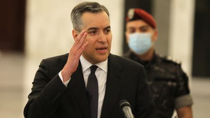 Moustapha Adib, Premier ministre libanais, le jour de sa nomination, le 31 août 2020, à Baabda, au Liban.&nbsp; (MOHAMED AZAKIR / REUTERS)