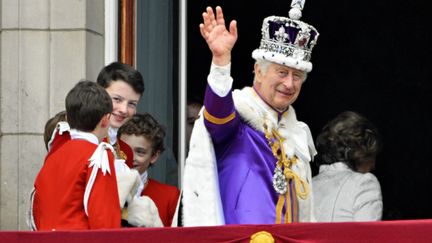 King Charles III on May 6, 2023 during his coronation (ALEXANDRE MARCHI / MAXPPP)