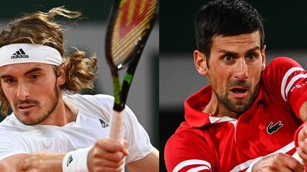 Novak Djokovic face à Stéfanos Tsitsipas en finale messieurs de Roland-Garros 2021. (AFP)