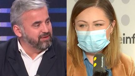 Le député de la Nupes, Alexis Corbières et la députée LREM&nbsp;Valéria Faure-Muntian. (FRANCEINFO / RADIO FRANCE)