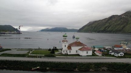 Le port de Dutch Harbor en Alaska en alerte d'un Tsunami le 23 juin 2011 (AFP/JACOB RESNECK)