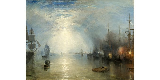 Joseph Mallord William Turner, Keelmen Heaving in Coals by Night, 1835, huile sur toile
 (Image courtesy of the Board of Trustees, National Gallery of Art, Washington DC, Widener Collection 1942.9.86)