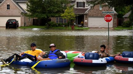 Les inondations à Houston (Texas) dues à l'ouragan Harvey. (MARK RALSTON / AFP)