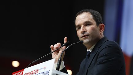 Benoît Hamon a été officiellement investi, dimanche 5 février, candidat socialiste pour la présidentielle.&nbsp; (THOMAS SAMSON / AFP)