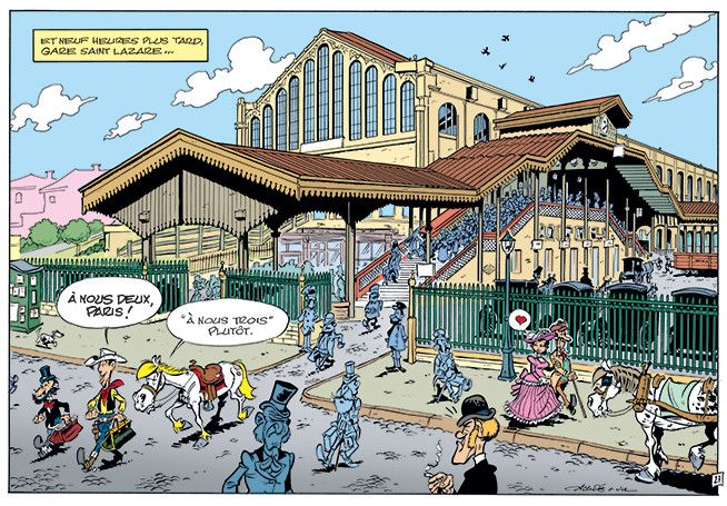 Extrait de l'album de Lucky Luke "Un cowboy à Paris".
 (Dargaud )