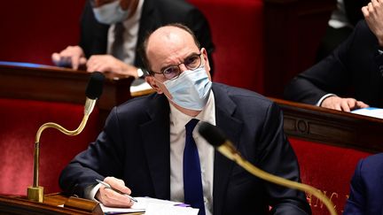 Jean Castex, le 15 décembre 2020 à l'Assemblée nationale.&nbsp; (MARTIN BUREAU / AFP)