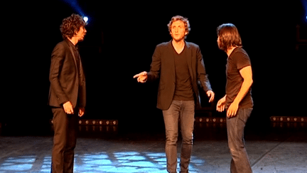 Baptiste Lecaplain, Arnaud Tsamère et Jérémy Ferrari en trio le temps de &quot;Performance d&#039;acteur&quot;.
 (France 3 Culturebox)