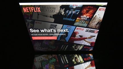 La version française de la page d'accueil de Netflix, le 19 avril 2018. (LIONEL BONAVENTURE / AFP)