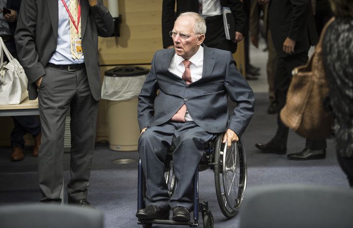 Le ministre allemand des Finances Wolfgang Sch&auml;uble, le 11 juillet 2015 &agrave; Bruxelles (Belgique). (WIKTOR DABKOWSKI / WIKTOR DABKOWSKI)