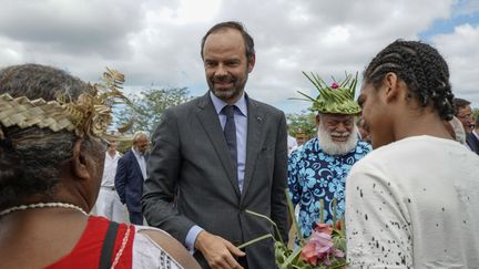 Edouard Philippe à&nbsp;Koné (Nouvelle-Calédonie), le 4 décembre 2017. (FRED PAYET / AFP)