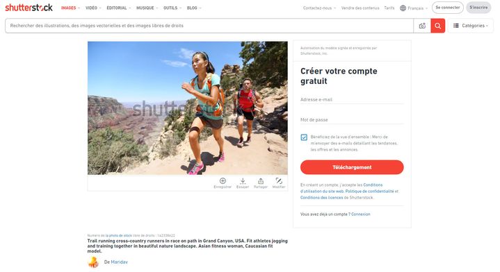 Capture d'écran d'une page de la banque d'images Shutterstock. (SHUTTERSTOCK)