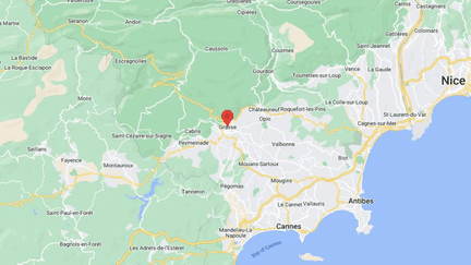 Carte situant Grasse, dans les Alpes-Maritimes. (GOOGLE MAPS)