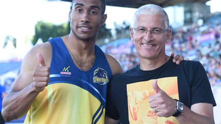 Jimmy Vicaut avec Guy Ontanon en 2015, au temps où les deux hommes travaillaient ensemble (STEPHANE KEMPINAIRE / STEPHANE KEMPINAIRE)