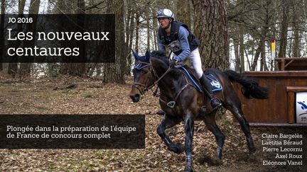 Le cavalier de l'équipe de France Karim Laghouag lors du cross de Saumur, le 6 mars 2016. (Pierre Lecornu)