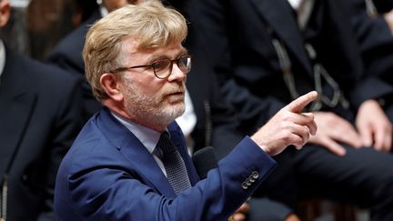 Le ministre de l'Agriculture, Marc Fesneau, lors d'une séance de questions au gouvernement, à l'Assemblée nationale, à Paris, le 11 juillet 2023. (GEOFFROY VAN DER HASSELT / AFP)