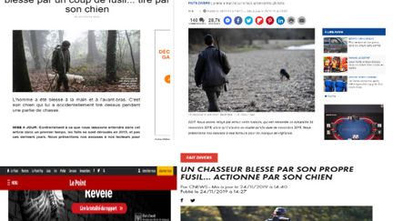 Plusieurs sites d'actualité ont évoqué un accident de chasse vieux de quatre ans comme un fait nouveau (Capture d'écran sites d'information)