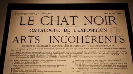 Annonce d'une exposition des "Arts incohérents" dans les années 1882-93, à Paris. (STEPHANE DE SAKUTIN / AFP)