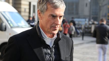 L'ancien ministre du Budget Jérôme Cahuzac, le 12 février 2018 lors de son arrivée à la cour d'appel de Paris. (SEVGI / SIPA)