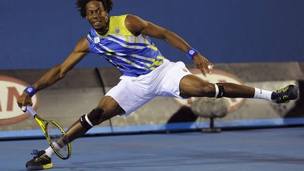 Ga&euml;l Monfils contre Thomaz Bellucci durant l'Open d'Australie, le 19 janvier 2012. (ANDREW BROWNBILL / AP / SIPA)