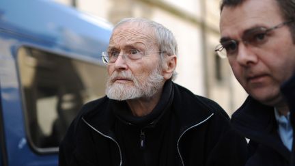 Maurice Agnelet, le 10 avril 2014, lors de son troisi&egrave;me proc&egrave;s, &agrave; Rennes (Ille-et-Vilaine). (JEAN-SEBASTIEN EVRARD / AFP)