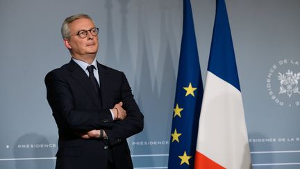 Bruno Le Maire à l'issue du Conseil des ministres, le 8 avril 2020 à Paris. (JACQUES WITT / REA / SIPA)