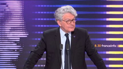 Thierry Breton, commissaire européen au marché intérieur était l'invité du 8h30 franceinfo lundi 3 avril 2023. (France Info)