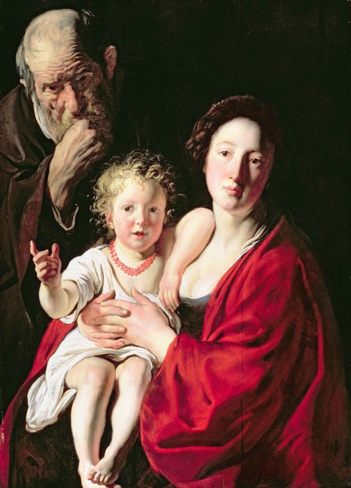 Jacques Jordaens, Sainte Famille, vers 1620, huile sur bois
 (Southampton City Art Gallery, Hampshire, UK/ The Bridgeman Art Library)