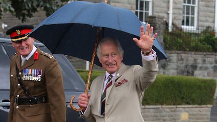 Le Roi Charles III à Brecon, dans le sud du Pays de Galles, le 20 juillet 2023. (GEOFF CADDICK / POOL)