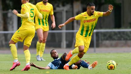 Les joueurs du FC Nantes, ici lors d'un match amical contre Le Havre le 15 août 2020, affronte Bordeaux en ouverture de la Ligue 1 vendredi 18 août (photo d'illustration). (FRANCK DUBRAY / MAXPPP)