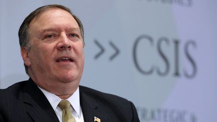 Le directeur de la CIA Mike Pompeo lors d'une conférence du Center for Strategic and International Studies à Washington (Etats-Unis), le 13 avril 2017. (CHIP SOMODEVILLA / GETTY IMAGES NORTH AMERICA / AFP)