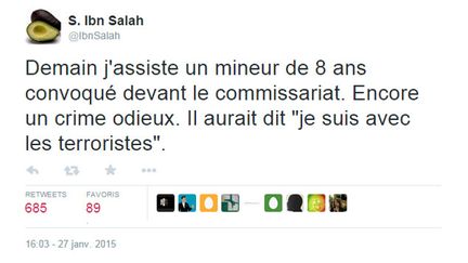 &nbsp; (L'avocat de l'enfant a alerté les réseaux sociaux sur l'affaire. © Capture d'écran Twitter)