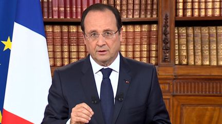 Fran&ccedil;ois Hollande, le 26 mai 2014, lors d'une allocution t&eacute;l&eacute;vis&eacute;e enregistr&eacute;e. (AFP)