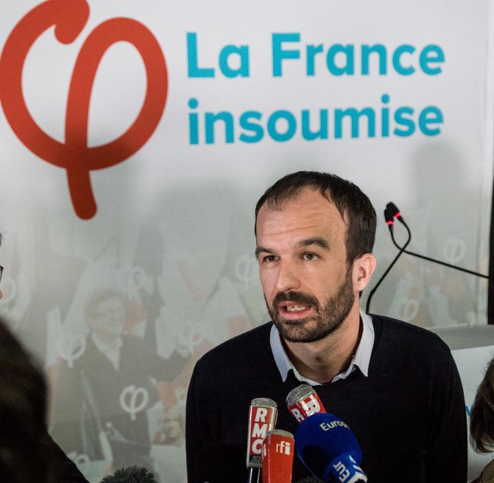 Manuel Bompard, porte-parole LFI, lors d'une convention La France Insoumise à Clermont-Ferrand, en novembre 2017. 
 (Nicolas Liponne / NurPhoto)