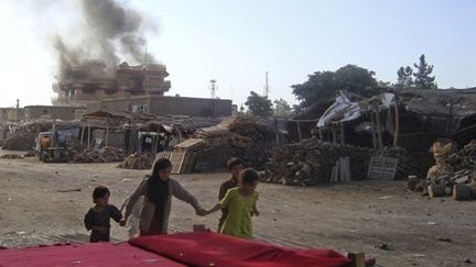 Les locaux d'une ONG américaine attaqués par les talibans à Kunduz, dans le nord de l'Afghanistan (2 juillet 2010) (AFP)