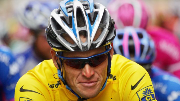 Lance Armstrong empoche son septi&egrave;me Tour de France en 2005. (JOEL SAGET / AFP)