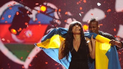 Selon la tradition, c&#039;est la Suède, pays vainqueur, qui organisera la prochaine édition du l&#039;Eurovision
 (VYACHESLAV OSELEDKO/AFP)