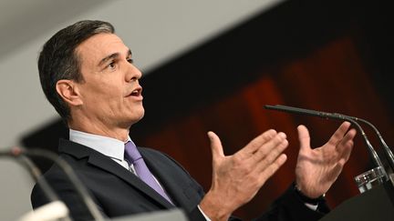 Le Premier ministre espagnol, Pedro Sanchez, à Madrid (Espagne), le 28 juin 2022.&nbsp; (BRENDAN SMIALOWSKI / AFP)